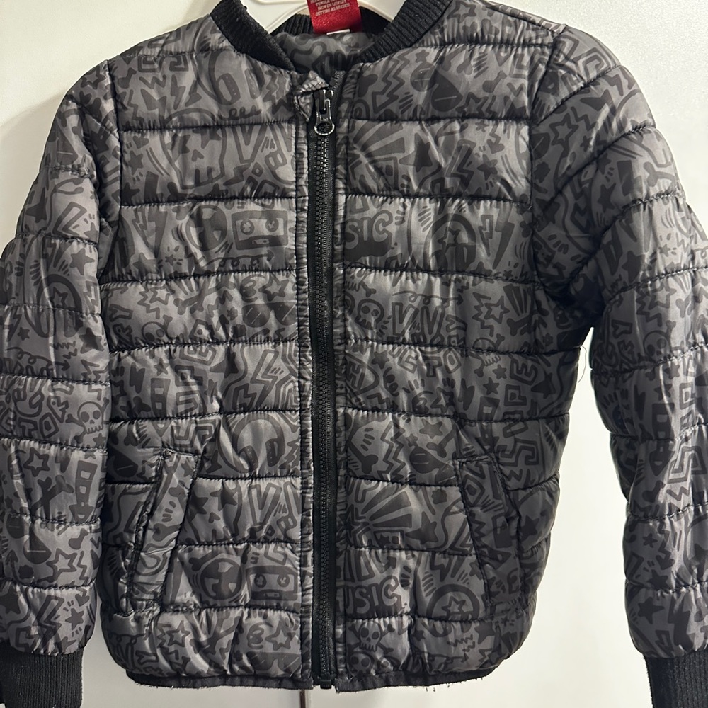 Kids Gray Patterned Jacket